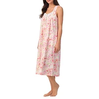 Printed Sleeveless Long Nightgown