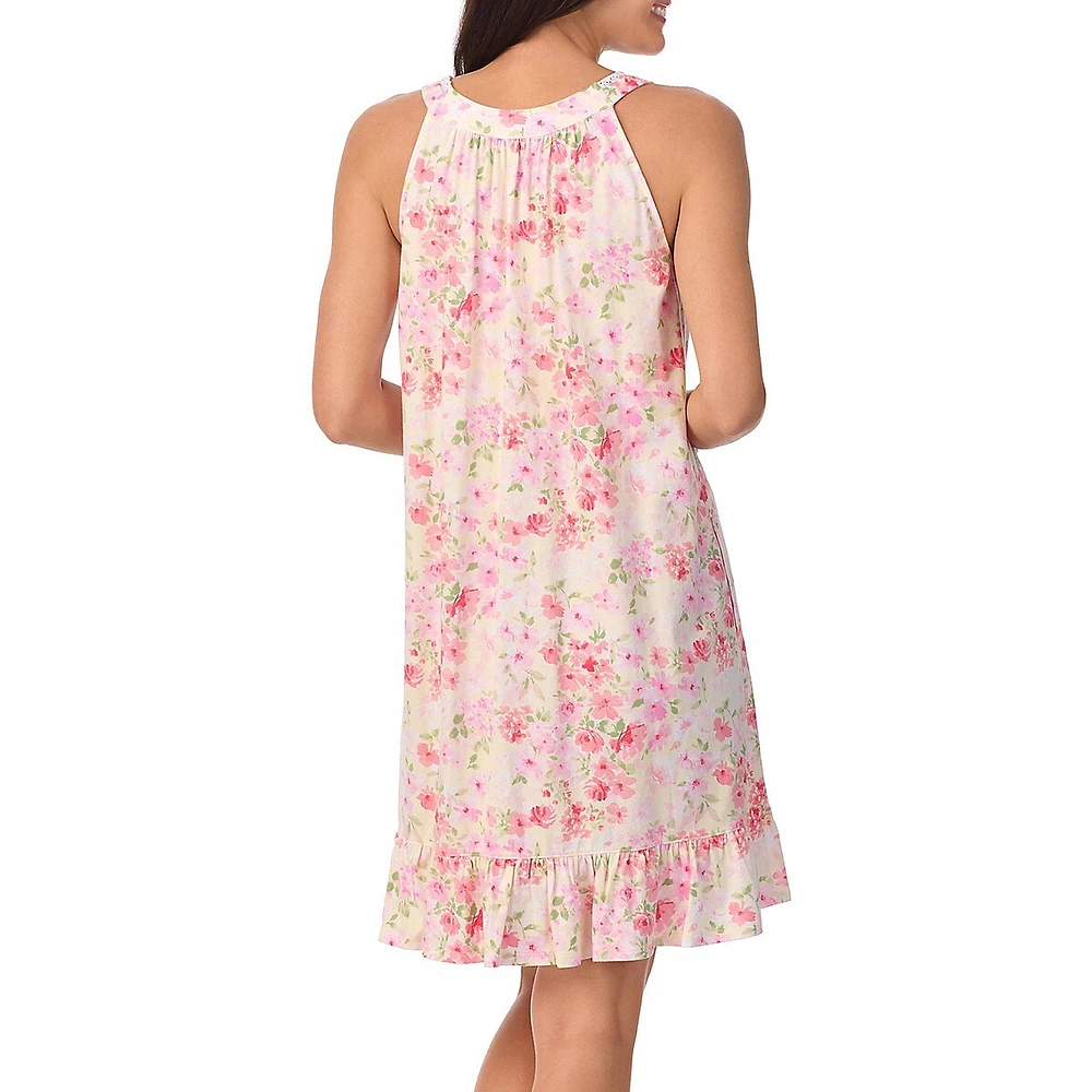 Printed Sleeveless Short Chemise