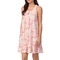 Printed Sleeveless Short Chemise