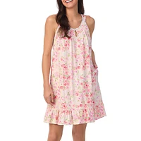 Printed Sleeveless Short Chemise