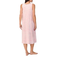 Printed Sleeveless Long Nightgown