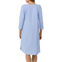 Three-Quarter-Sleeve Lace-Trimmed Nightgown