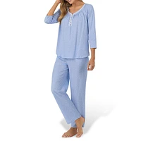 2-Piece Lace-Trimmed Top & Pants Pyjama Set