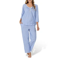 2-Piece Lace-Trimmed Top & Pants Pyjama Set