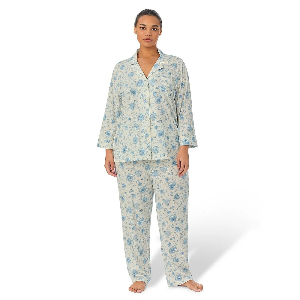 Plus 2-Piece Floral Jersey Pyjama Set