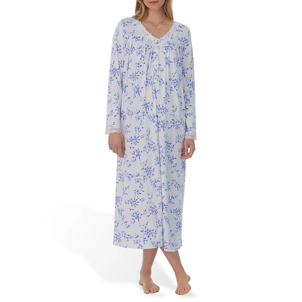 Soft Knit Lace-Trim Nightgown