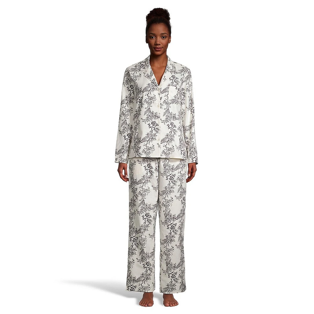 2-Piece Print Flannel Pyjama Set