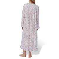 Floral Pointelle Long-Sleeve Midi Ballet Nightgown