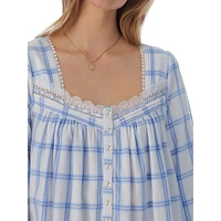 Printed Flannel Long-Sleeve Long Ballet Nightgown