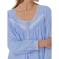 Printed Flannel Long-Sleeve Nightgown