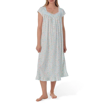 Floral Jersey Long Nightgown