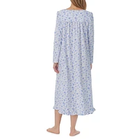 Floral Jersey-Knit Midi Nightgown