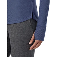Waffle-Knit Thermal Long-Sleeve Top