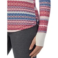 Waffle-Knit Thermal Long-Sleeve Top