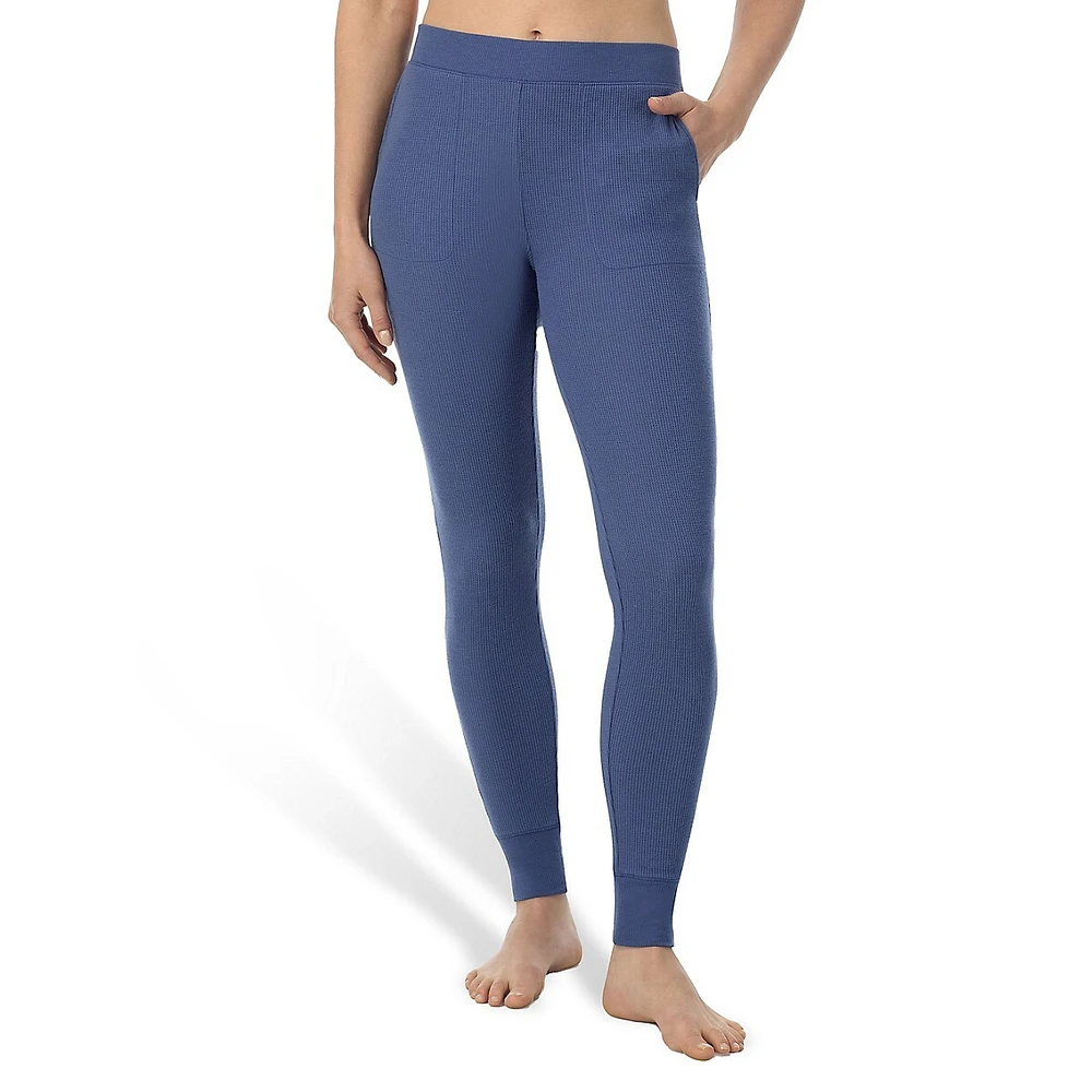 Waffle-Knit Thermal Leggings