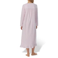 Floral Long-Sleeve Midi Nightgown