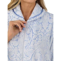 Damask Scroll-Print Long zipper Robe