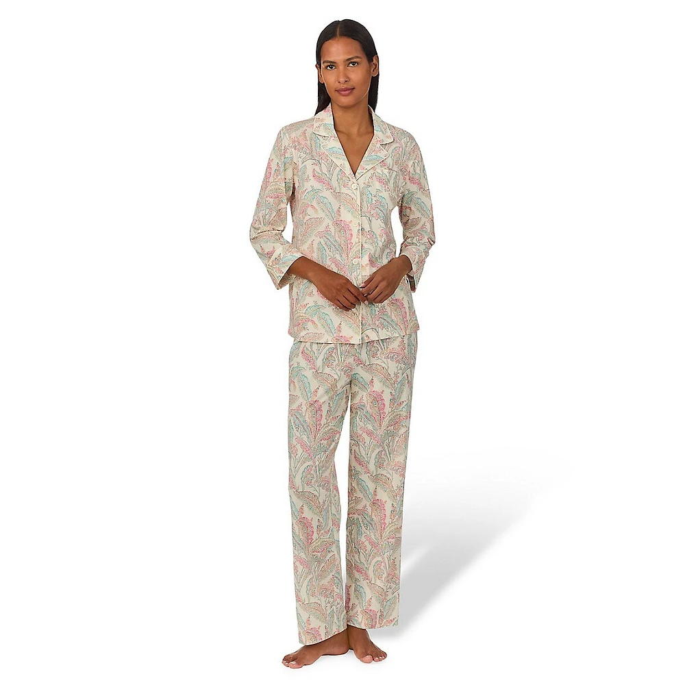 2-Piece 3/4-Sleeve Print Pyjama Set