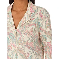 3/4-Sleeve Paisley-Print Sleepshirt