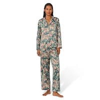 2-Piece Floral Satin Pyjama Set