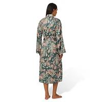 Floral Satin Wrap Robe