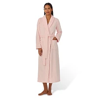 Shawl-Collar Clipped Cable Knit Robe