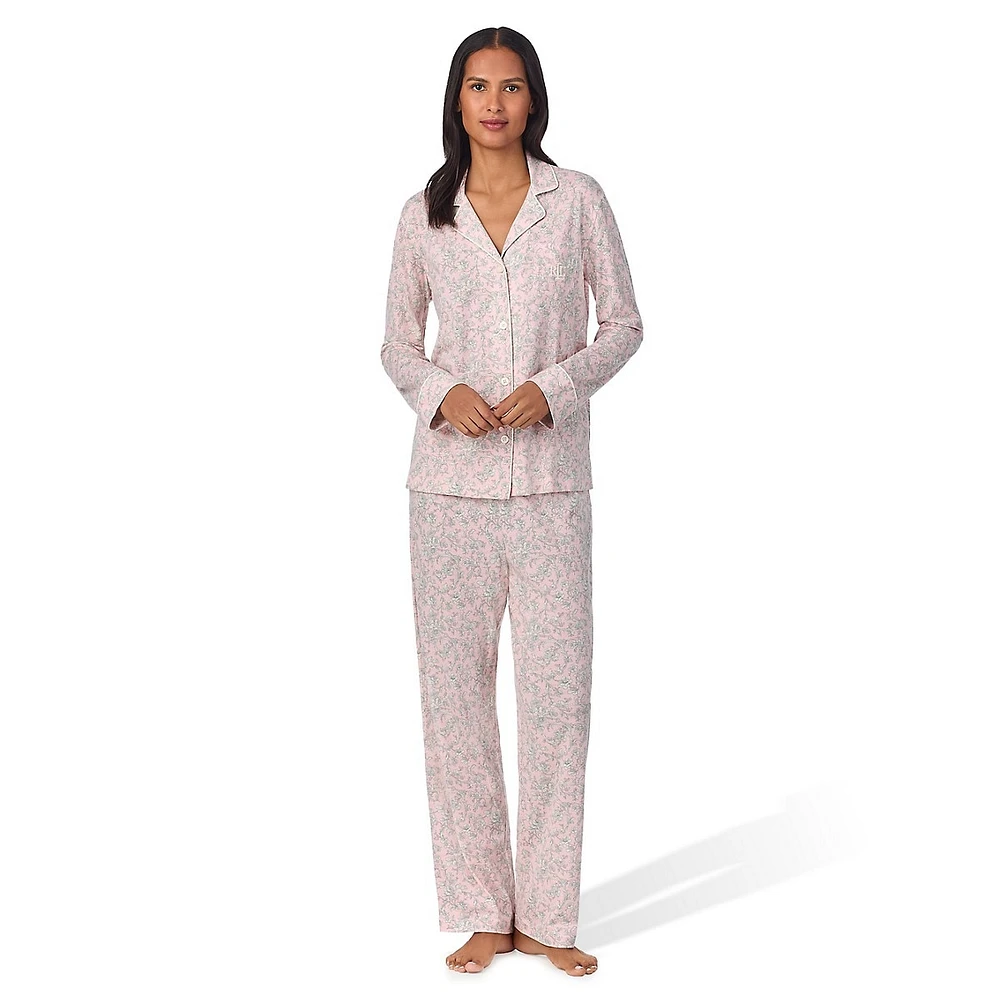 Petite Classic 2-Piece Floral Jersey-Knit Pyjama Set