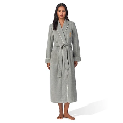 Shawl-Collar Midi Wrap Robe