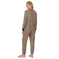 2-Piece Long-Sleeve Ringer Top & Joggers Pyjama Set