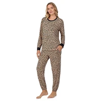 2-Piece Long-Sleeve Ringer Top & Joggers Pyjama Set