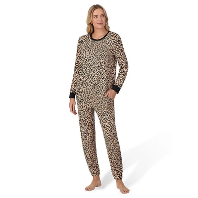 2-Piece Long-Sleeve Ringer Top & Joggers Pyjama Set