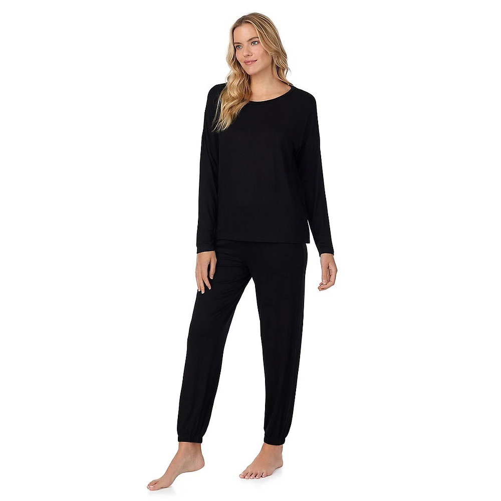 2-Piece Long Sleeve Wideneck Top & Joggers Pyjama Set