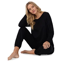 2-Piece Long Sleeve Wideneck Top & Joggers Pyjama Set