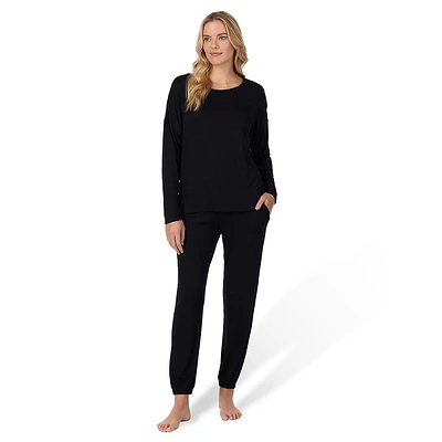 2-Piece Long Sleeve Wideneck Top & Joggers Pyjama Set