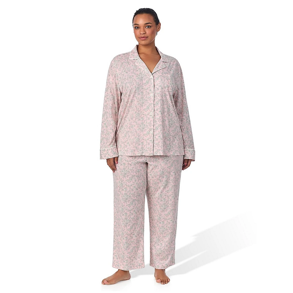 Plus Classic 2-Piece Floral Jersey-Knit Pyjama Set