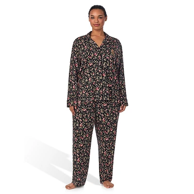 Plus Classic 2-Piece Dark Floral Pyjama Set