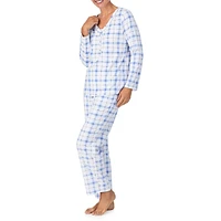 2-Piece Printed Long-Sleeve Henley Pyjama Set