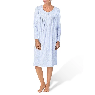 Long-Sleeve Smocked Ballet Nightgown