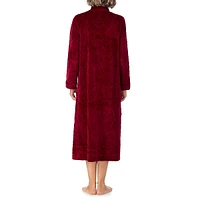 Stand-Collar Plush Zipper Robe