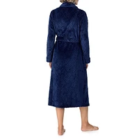 Shawl-Collar Plush Wrap Robe