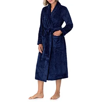 Shawl-Collar Plush Wrap Robe