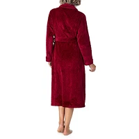 Shawl-Collar Plush Wrap Robe