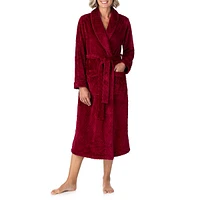 Shawl-Collar Plush Wrap Robe