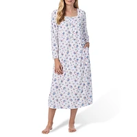 Floral Fleece Long-Sleeve Ballet Nightgown