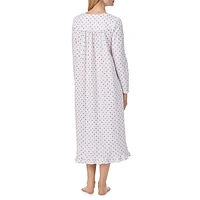 Floral Cotton Jersey Long-Sleeve Nightgown