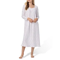 Floral Cotton Jersey Long-Sleeve Nightgown