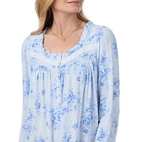 Long-Sleeve Floral Waltz Nightgown