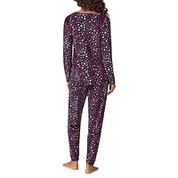 2-Piece Printed Silky Velour Jogger Pyjama Set