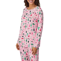 2-Piece Holiday-Print Jogger Pyjama Set