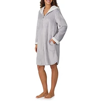 Plush Hooded Zip Robe